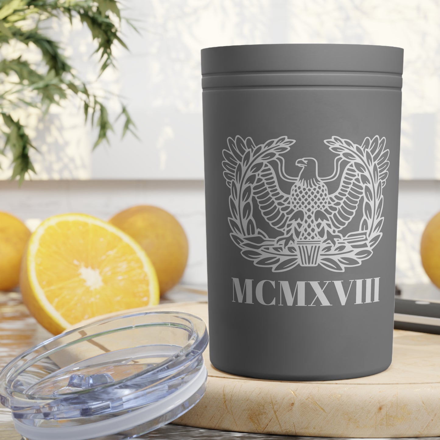 Grey Rising Eagle MCMXVIII "1918" 11oz Insulated Tumbler