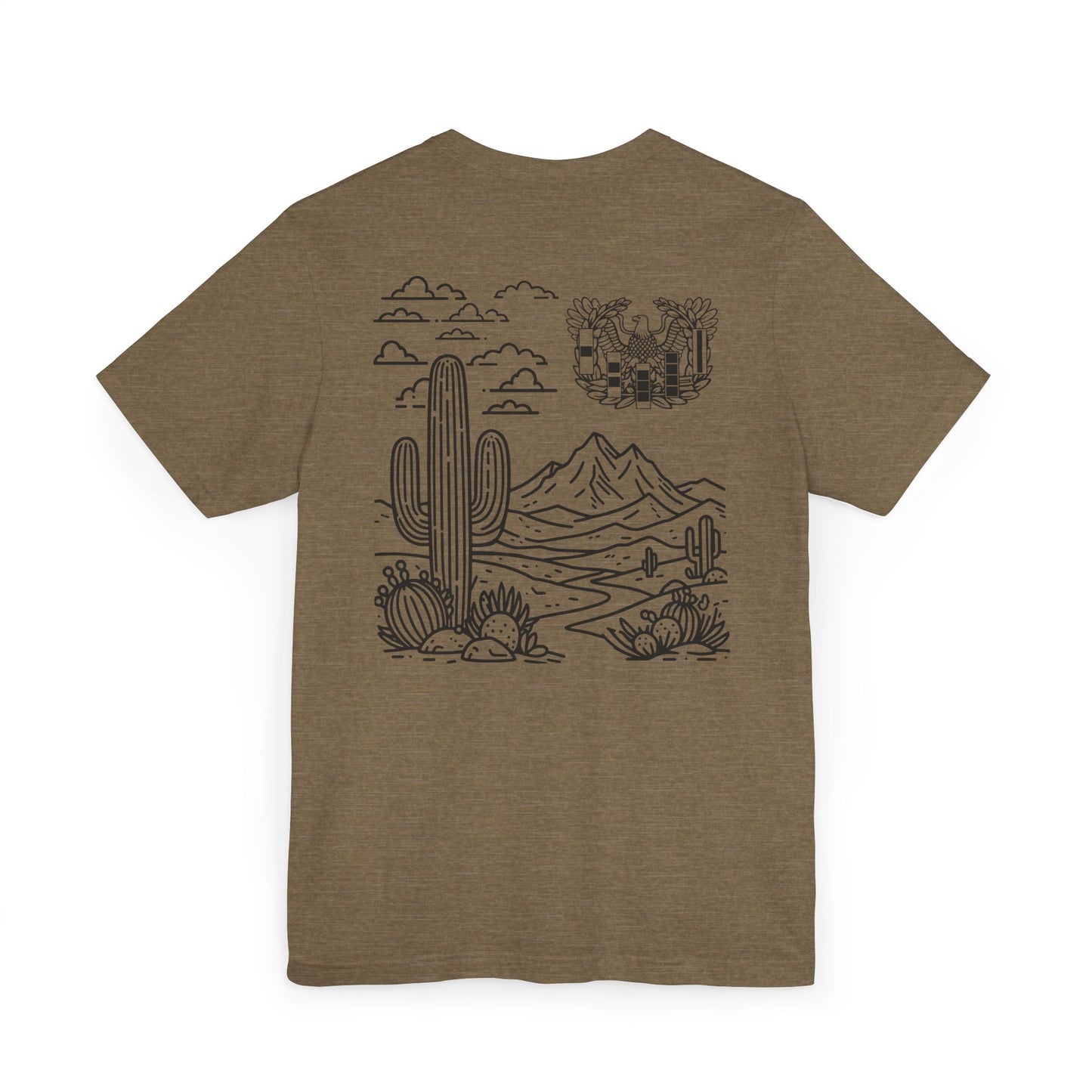 Desert Edition Rising Eagle with Rank Short Sleeve Shirt