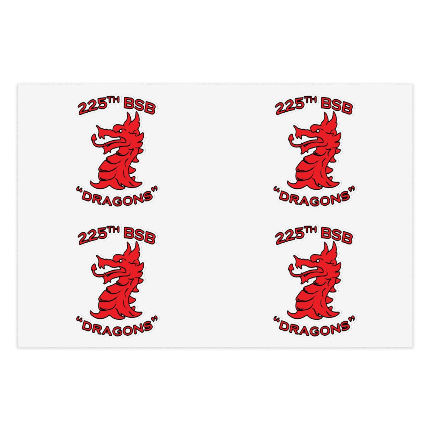 225th BSB "Dragons" 4pc Sticker Sheet