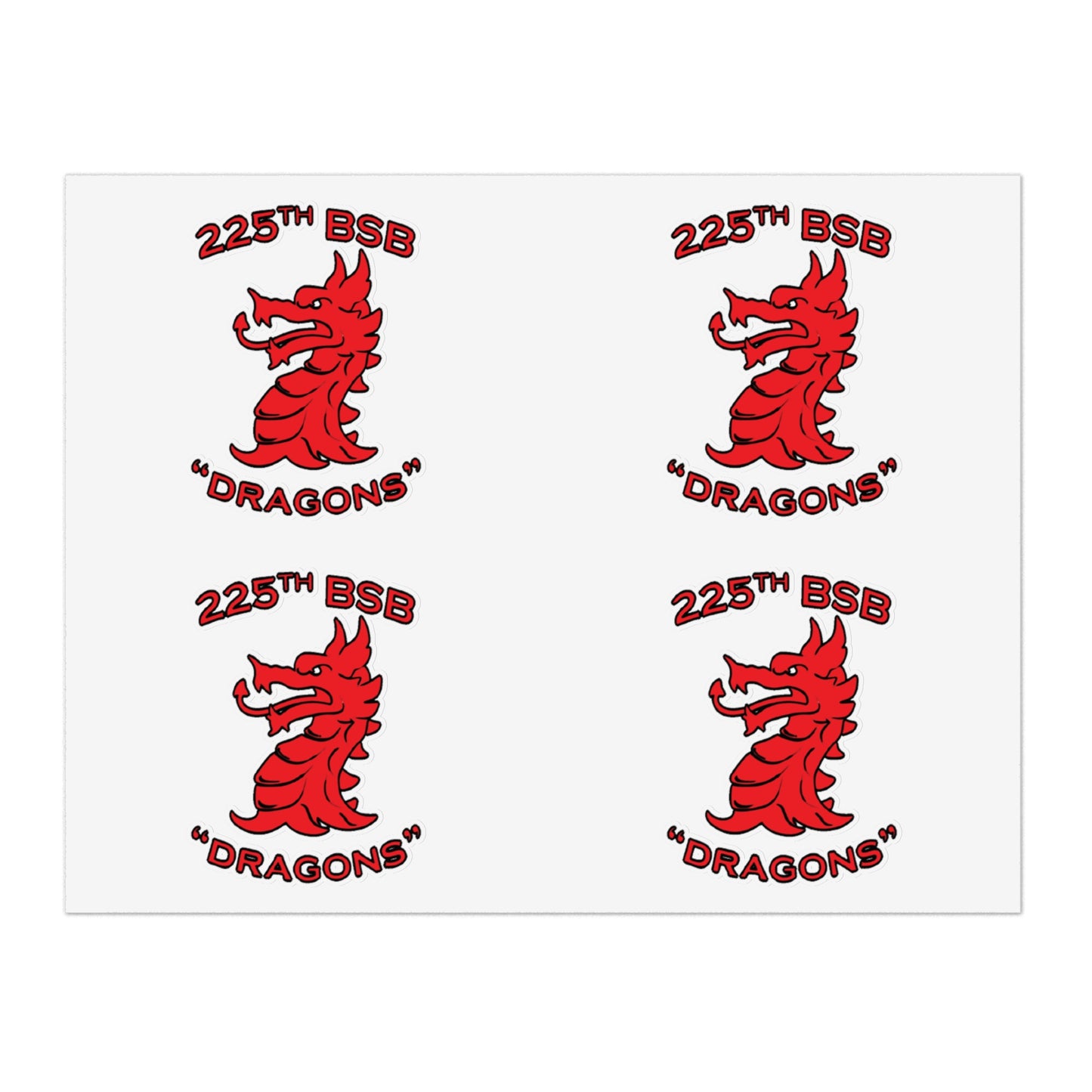 225th BSB "Dragons" 4pc Sticker Sheet