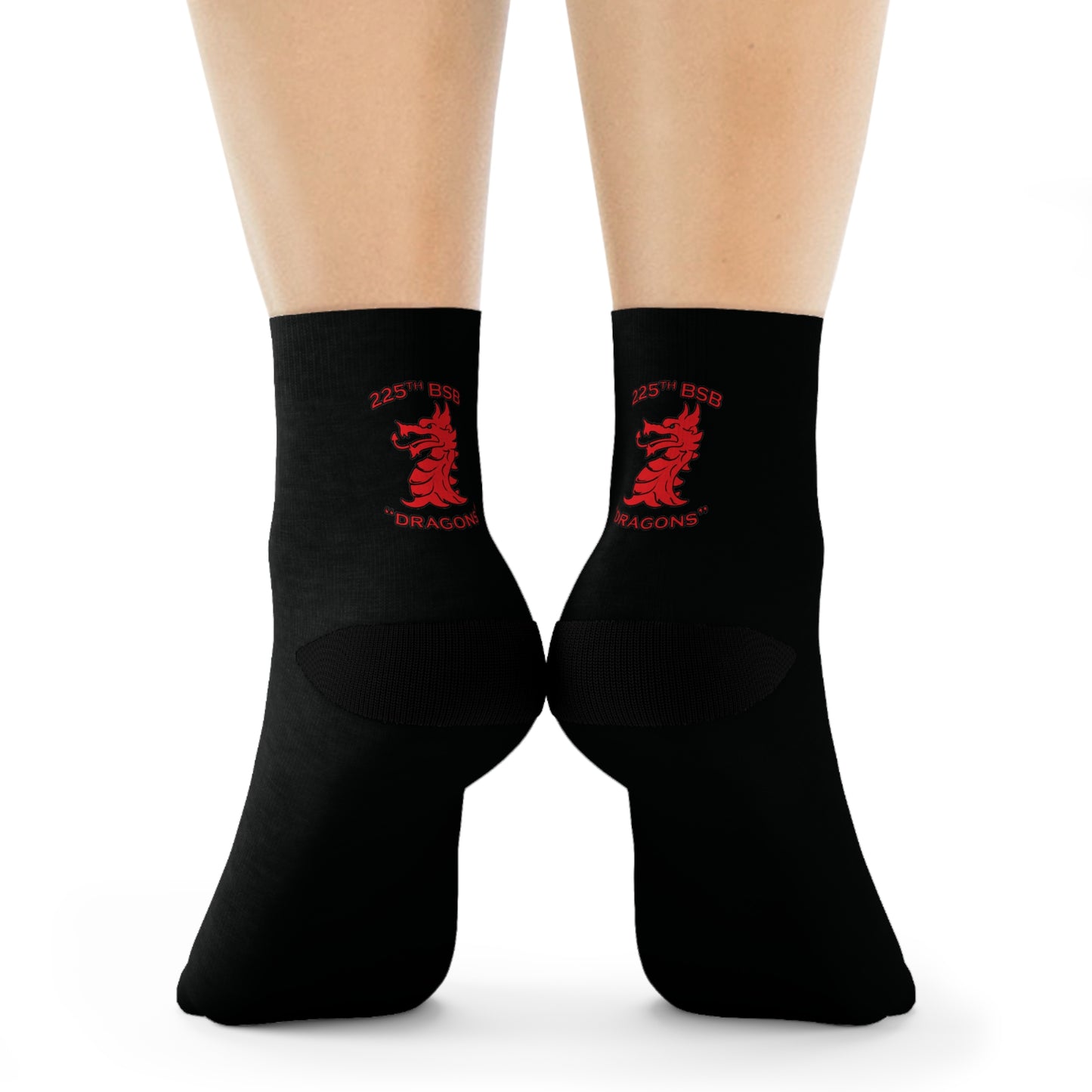 225th BSB "Dragons" Black Ankle Socks