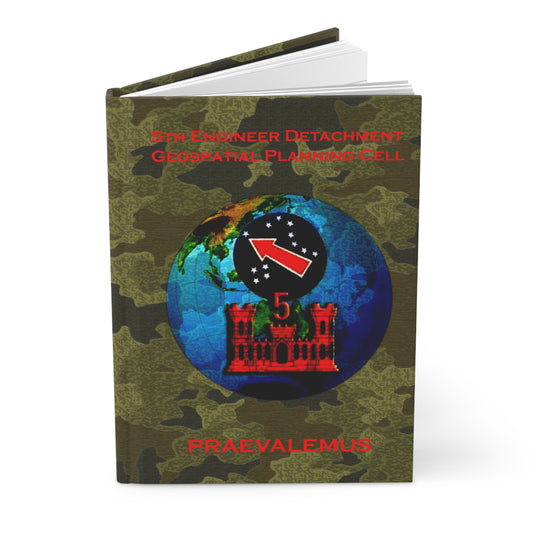 5th Engineer Detachment Geospatial Planning Cell Translucent Tiger Camo Hardcover Leader Book