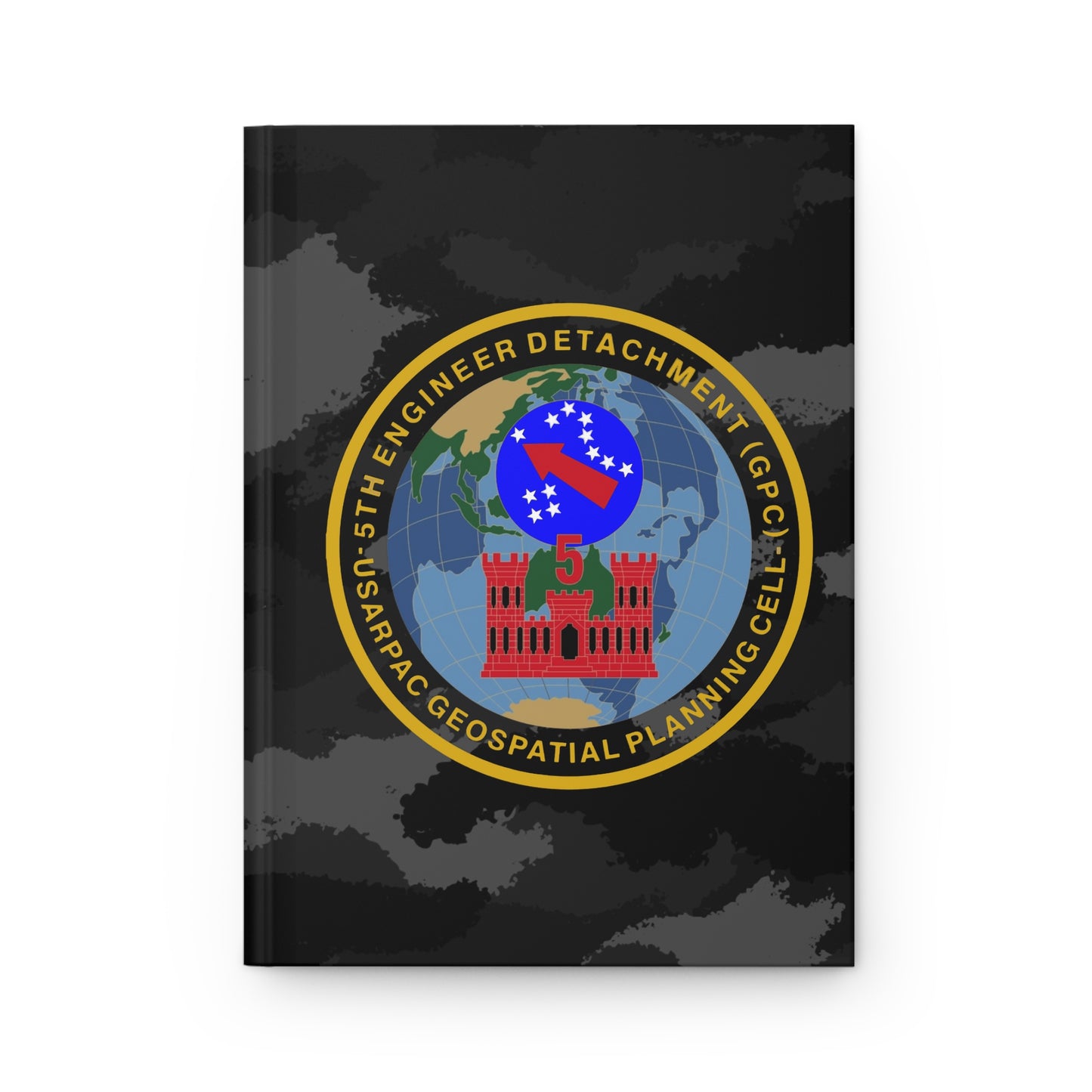 5th Engineer Detachment, Geospatial Planning Cell Dark Camo Hardcover Leader Book