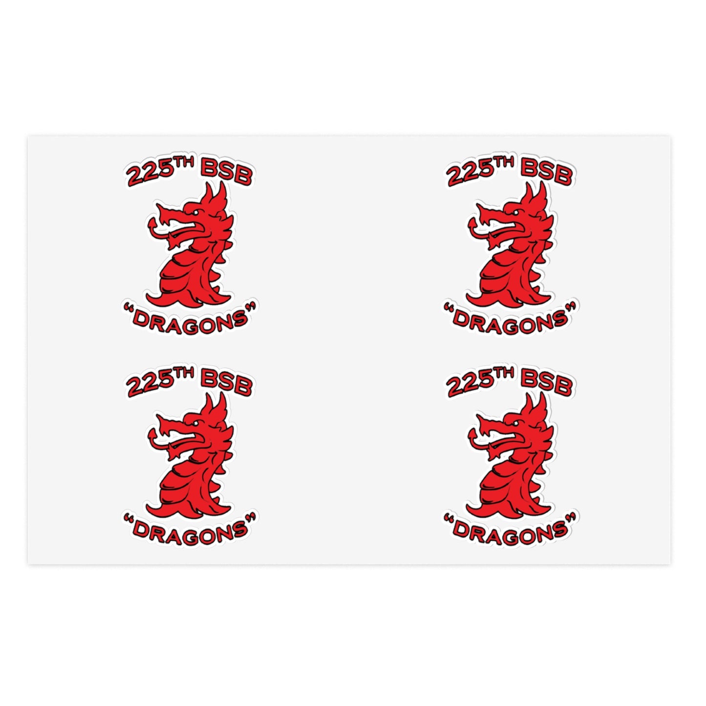 225th BSB "Dragons" 4pc Sticker Sheet