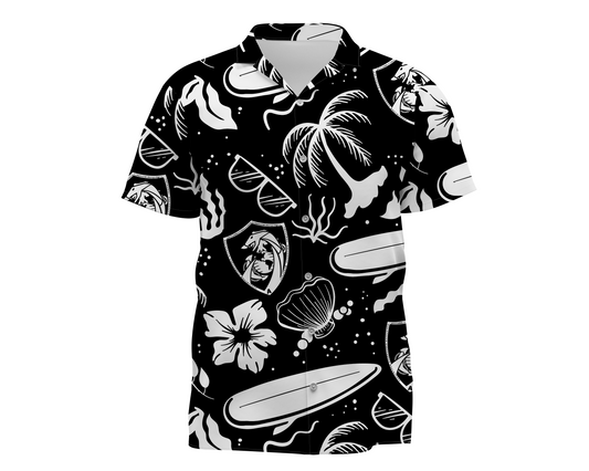 Defensive Cyber Ops Black and White Aloha Adventure Hawaiian Shirt