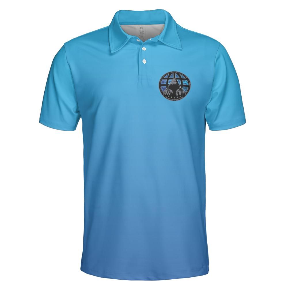 3MDTF, MDEB Blue Gradient Performance Collared Shirt